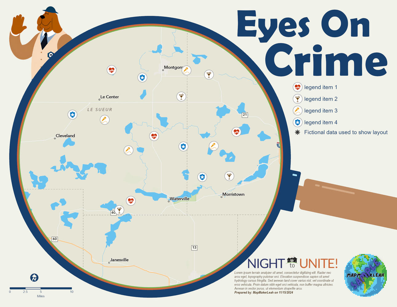 Crime Map Layout (ArcGIS Pro) - Originally made for the City of Apple Valley